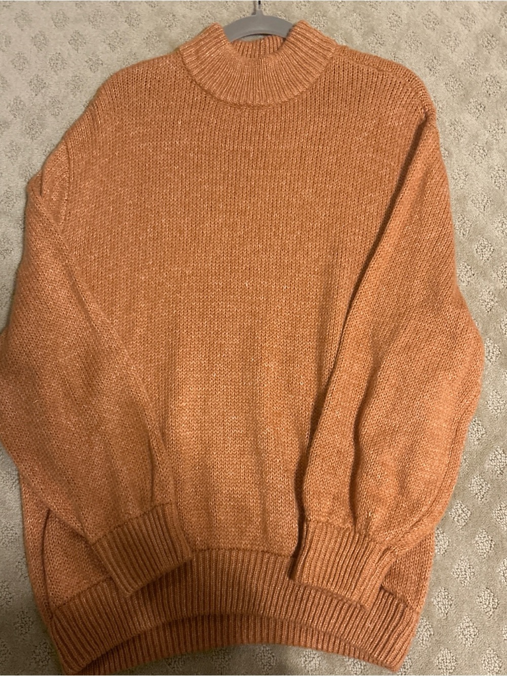 aerie Cozy Mock Neck Sweater in Burnt Orange